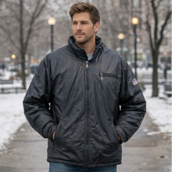 Vintage Lauren Ralph Lauren Ski Puffer Jacket Hidden Hood Oversized Mens M